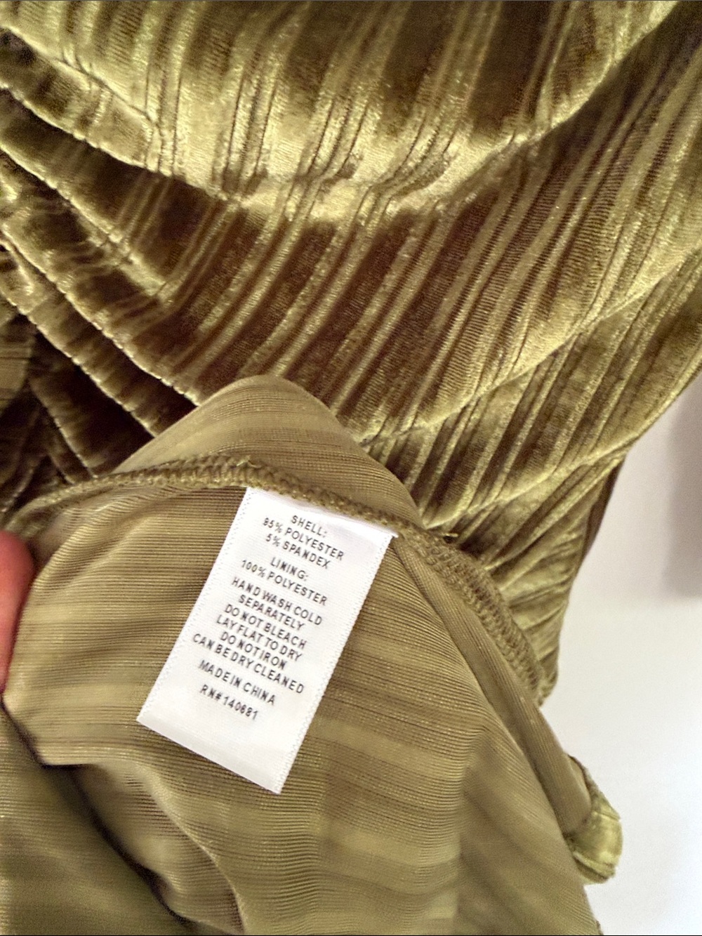 Unique Vintage | Olive Green Velvet Ruched Maxi Dress - Picture 6 of 8